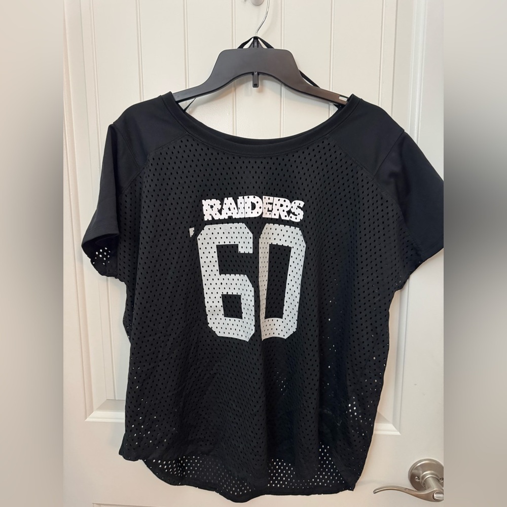 NFL Las Vegas Raiders Black Mesh Women's Jersey Top size large A